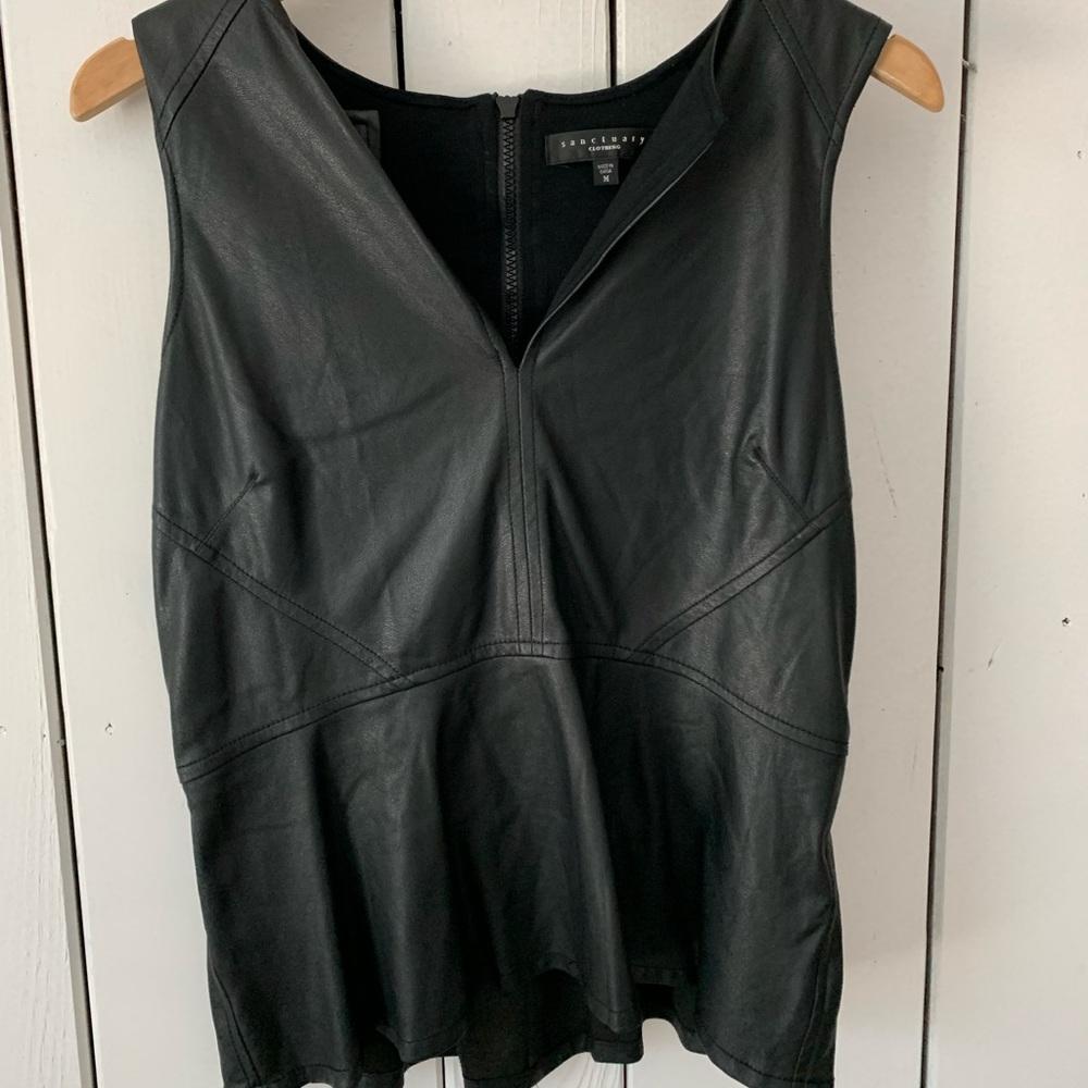Pleather fitted top